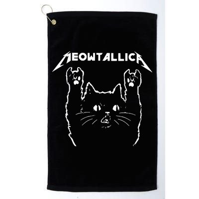 Cat Meowtallica Cat Rock Music Funny Golf Towel