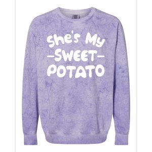 Cute Matching Couples She's My Sweet Potato Colorblast Crewneck Sweatshirt