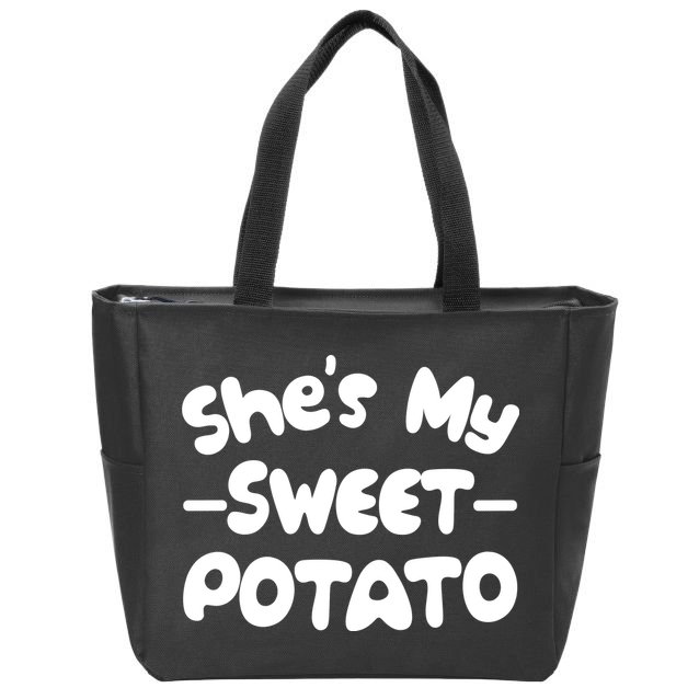 Cute Matching Couples She's My Sweet Potato Zip Tote Bag
