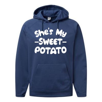 Cute Matching Couples She's My Sweet Potato Performance Fleece Hoodie