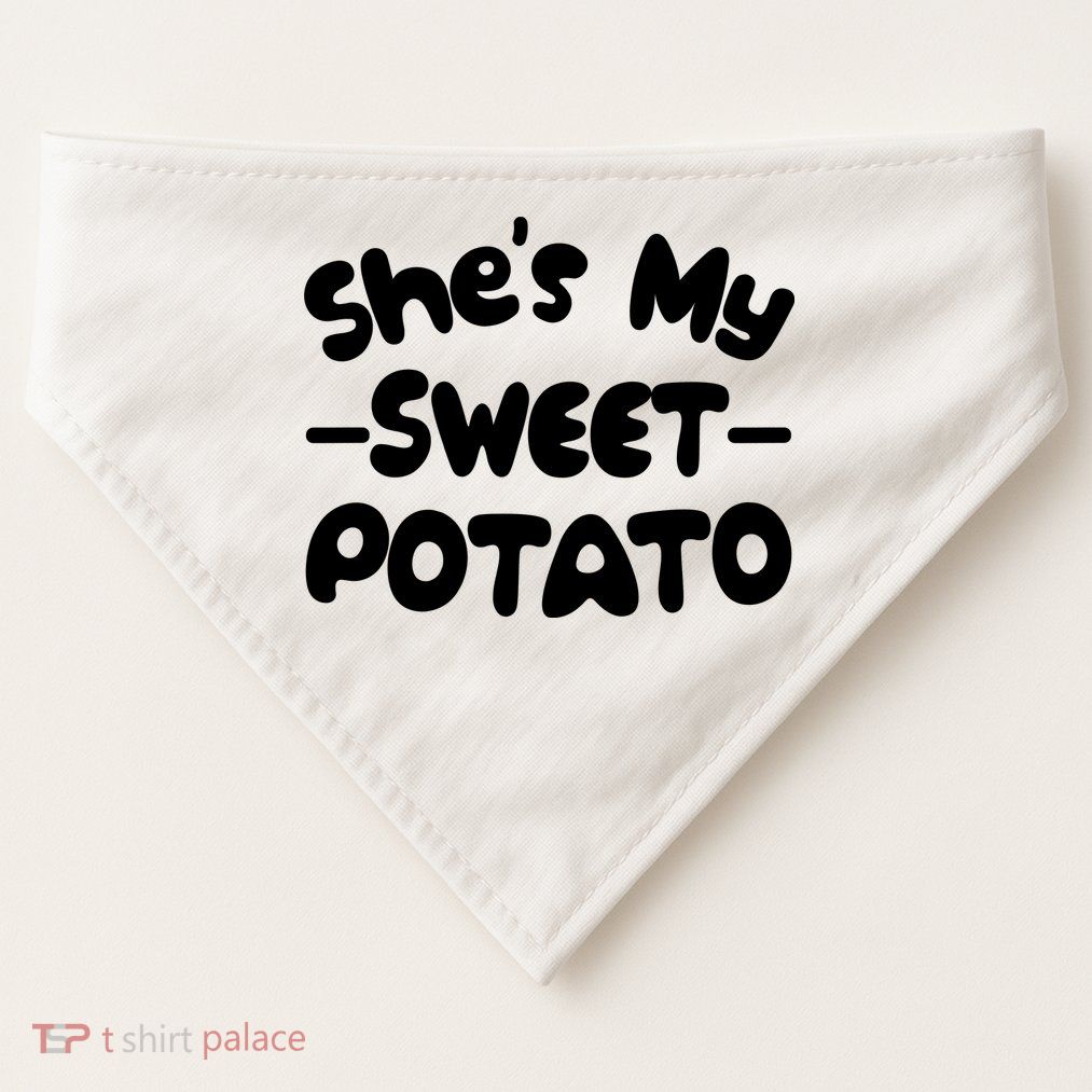Cute Matching Couples She's My Sweet Potato USA-Made Doggie Bandana