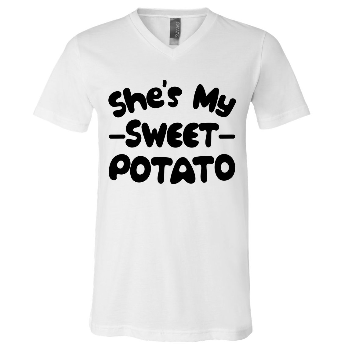 Cute Matching Couples She's My Sweet Potato V-Neck T-Shirt