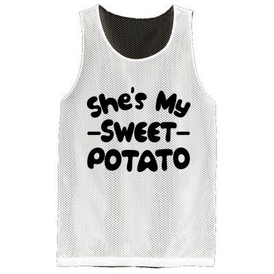 Cute Matching Couples She's My Sweet Potato Mesh Reversible Basketball Jersey Tank