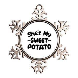 Cute Matching Couples She's My Sweet Potato Metallic Star Ornament