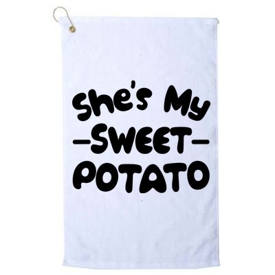 Cute Matching Couples She's My Sweet Potato Golf Towel