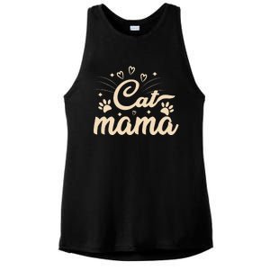 Cat Mama Cat Mom Funny Cat Paw Classic Ladies PosiCharge Tri-Blend Wicking Tank