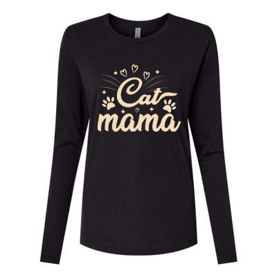 Cat Mama Cat Mom Funny Cat Paw Classic Womens Cotton Relaxed Long Sleeve T-Shirt