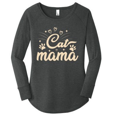 Cat Mama Cat Mom Funny Cat Paw Classic Women's Perfect Tri Tunic Long Sleeve Shirt