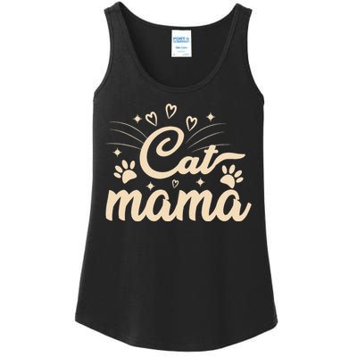 Cat Mama Cat Mom Funny Cat Paw Classic Ladies Essential Tank