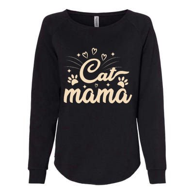 Cat Mama Cat Mom Funny Cat Paw Classic Womens California Wash Sweatshirt