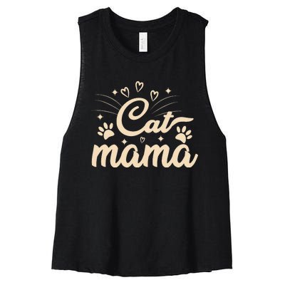 Cat Mama Cat Mom Funny Cat Paw Classic Women's Racerback Cropped Tank