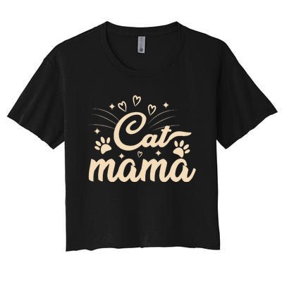 Cat Mama Cat Mom Funny Cat Paw Classic Women's Crop Top Tee