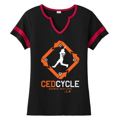 Cedric Mullins Cycle Baltimore Baseball Ladies Halftime Notch Neck Tee