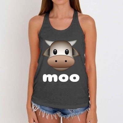 Cow Moo Cute Gift Women's Knotted Racerback Tank