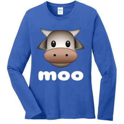 Cow Moo Cute Gift Ladies Long Sleeve Shirt