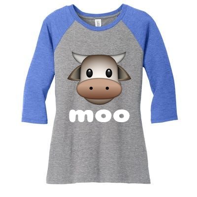 Cow Moo Cute Gift Women's Tri-Blend 3/4-Sleeve Raglan Shirt