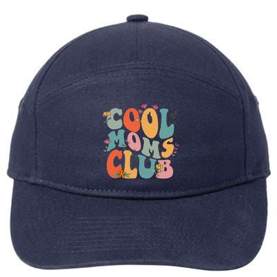 Cool Moms Club Retro Groovy Mom Life Mama Happy MotherS Day 7-Panel Snapback Hat