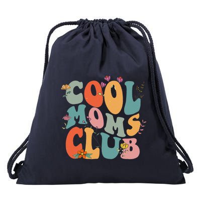 Cool Moms Club Retro Groovy Mom Life Mama Happy MotherS Day Drawstring Bag