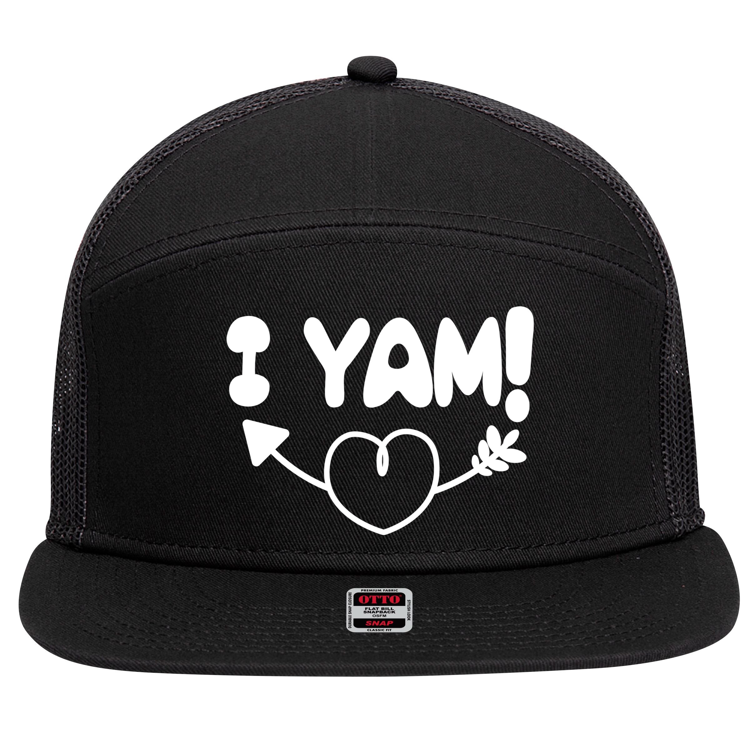 Cute Matching Couples I Yam 7 Panel Mesh Trucker Snapback Hat