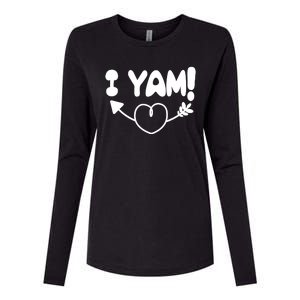 Cute Matching Couples I Yam Womens Cotton Relaxed Long Sleeve T-Shirt