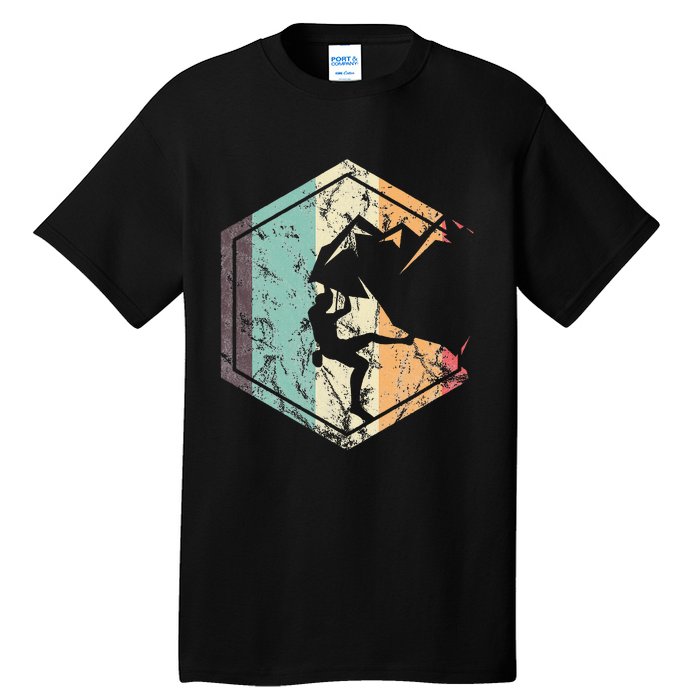 Climbing Mountaineering Climber Athletes Mountain Rock Tall T-Shirt