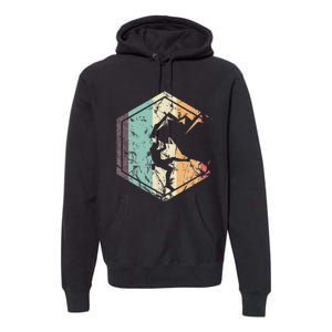 Climbing Mountaineering Climber Athletes Mountain Rock Premium Hoodie