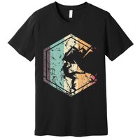 Climbing Mountaineering Climber Athletes Mountain Rock Premium T-Shirt