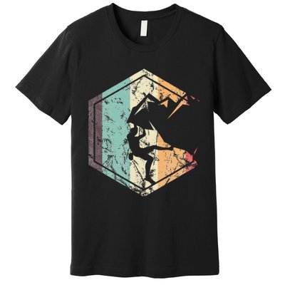 Climbing Mountaineering Climber Athletes Mountain Rock Premium T-Shirt