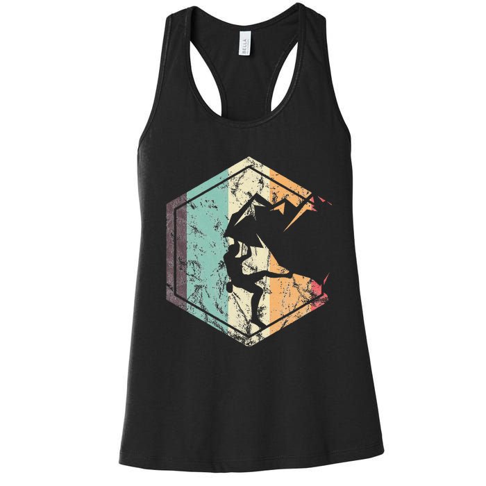 Climbing Mountaineering Climber Athletes Mountain Rock Women's Racerback Tank