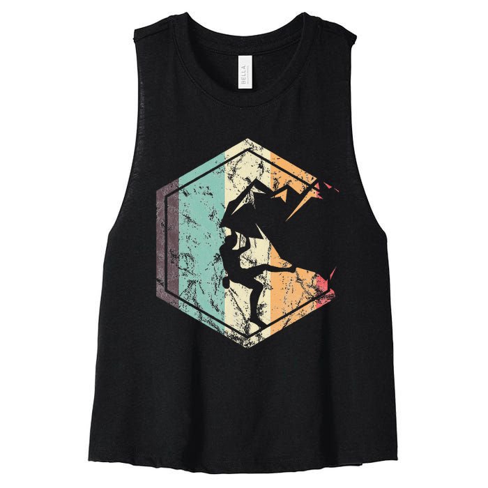 Climbing Mountaineering Climber Athletes Mountain Rock Women's Racerback Cropped Tank