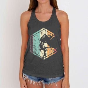 Climbing Mountaineering Climber Athletes Mountain Rock Women's Knotted Racerback Tank