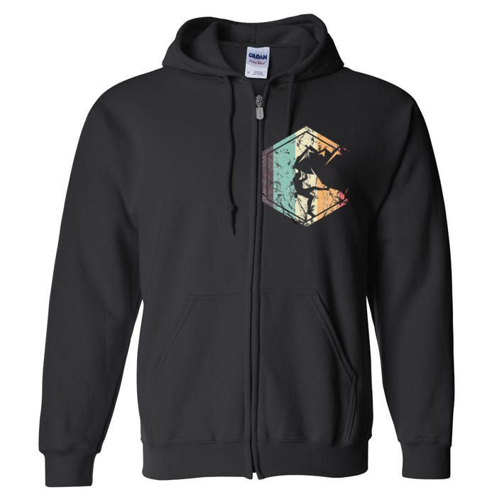 Climbing Mountaineering Climber Athletes Mountain Rock Full Zip Hoodie