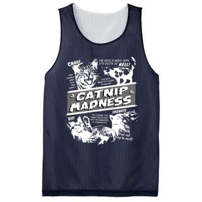 Catnip Madness Cute Kitten Funny Cat Pet Humor Mesh Reversible Basketball Jersey Tank