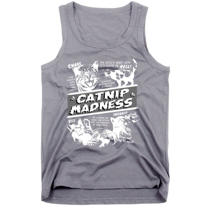 Catnip Madness Cute Kitten Funny Cat Pet Humor Tank Top