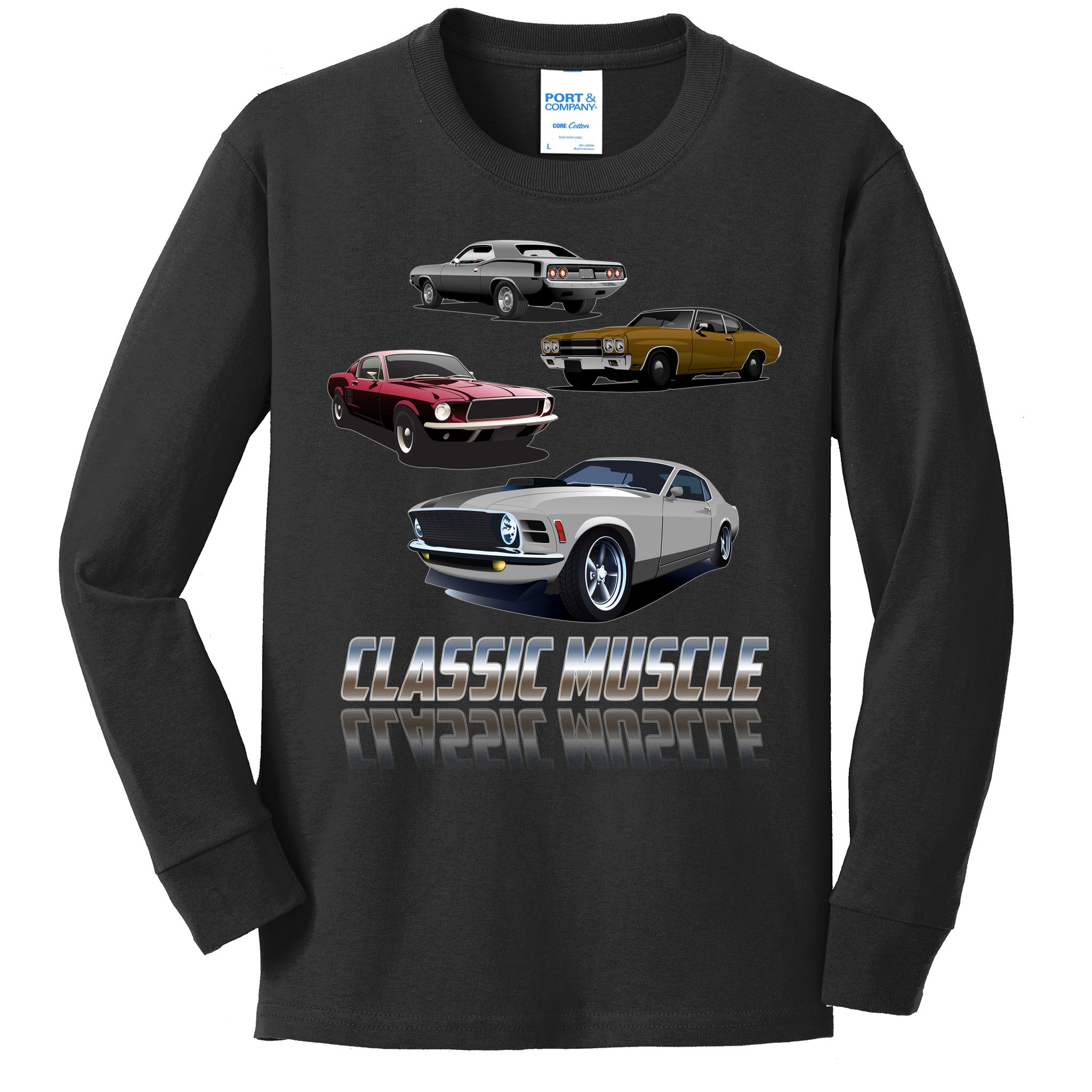 Classic Muscle Classic Sports Cars Kids Long Sleeve Shirt