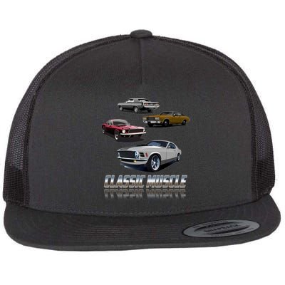 Classic Muscle Classic Sports Cars Flat Bill Trucker Hat