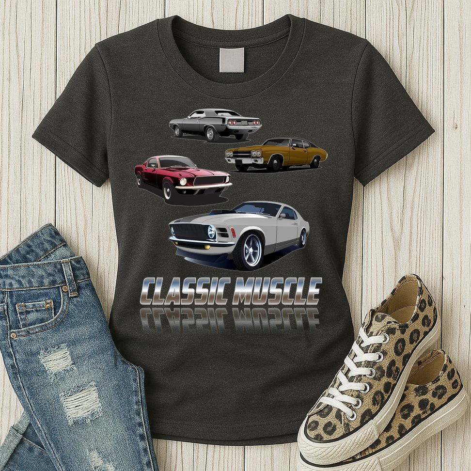 Classic Muscle Classic Sports Cars Womens T-Shirt