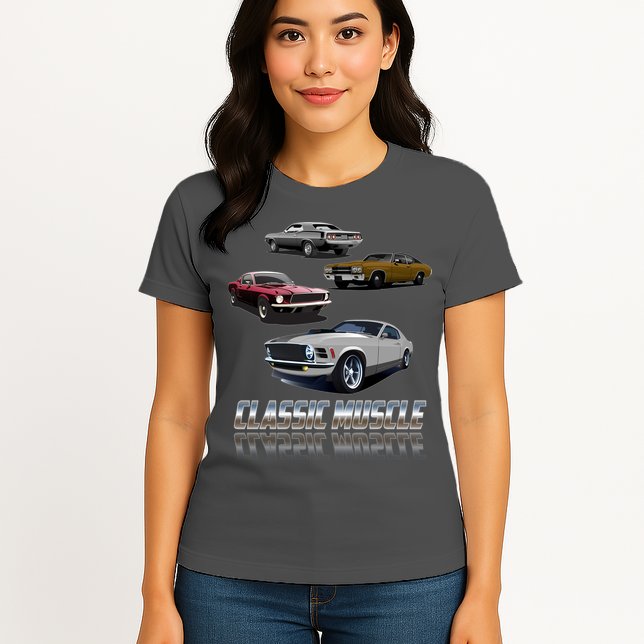 Classic Muscle Classic Sports Cars Womens T-Shirt
