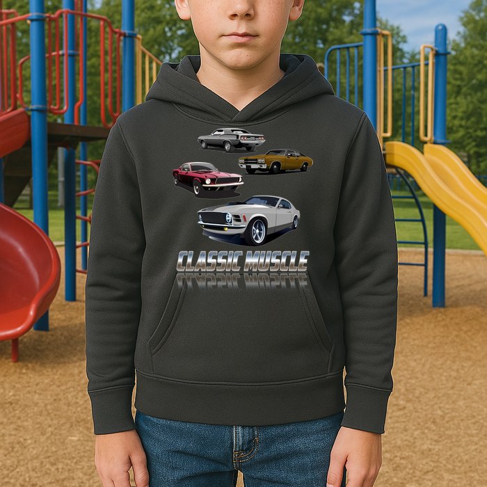 Classic Muscle Classic Sports Cars Kids Hoodie