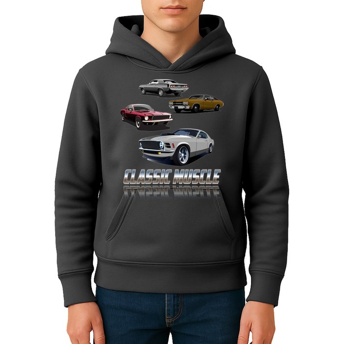 Classic Muscle Classic Sports Cars Kids Hoodie