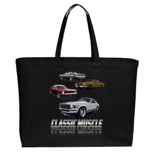 Classic Muscle Classic Sports Cars Cotton Canvas Jumbo Tote