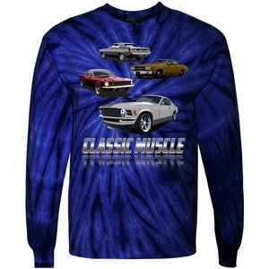 Classic Muscle Classic Sports Cars Tie-Dye Long Sleeve Shirt