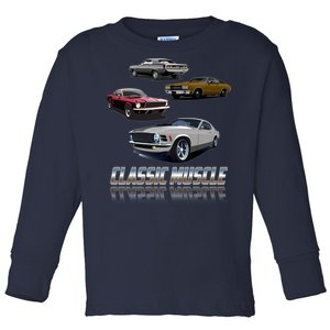 Classic Muscle Classic Sports Cars Toddler Long Sleeve Shirt