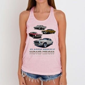 Classic Muscle Classic Sports Cars Women's Knotted Racerback Tank