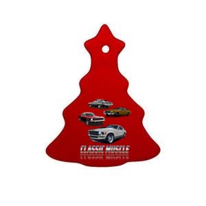 Classic Muscle Classic Sports Cars Ceramic Tree Ornament