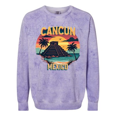 Cancun Mexico Colorblast Crewneck Sweatshirt