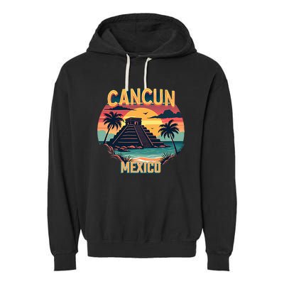 Cancun Mexico Garment-Dyed Fleece Hoodie