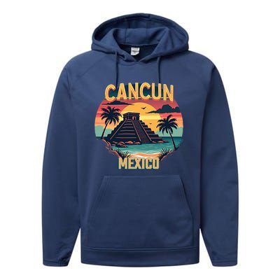 Cancun Mexico Performance Fleece Hoodie