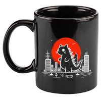 Catzilla Monster Cat Memes Retro Japan Kawaii Kaiju 11oz C Handle Ceramic Mug