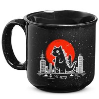 Catzilla Monster Cat Memes Retro Japan Kawaii Kaiju 15oz Campfire Ceramic Mug